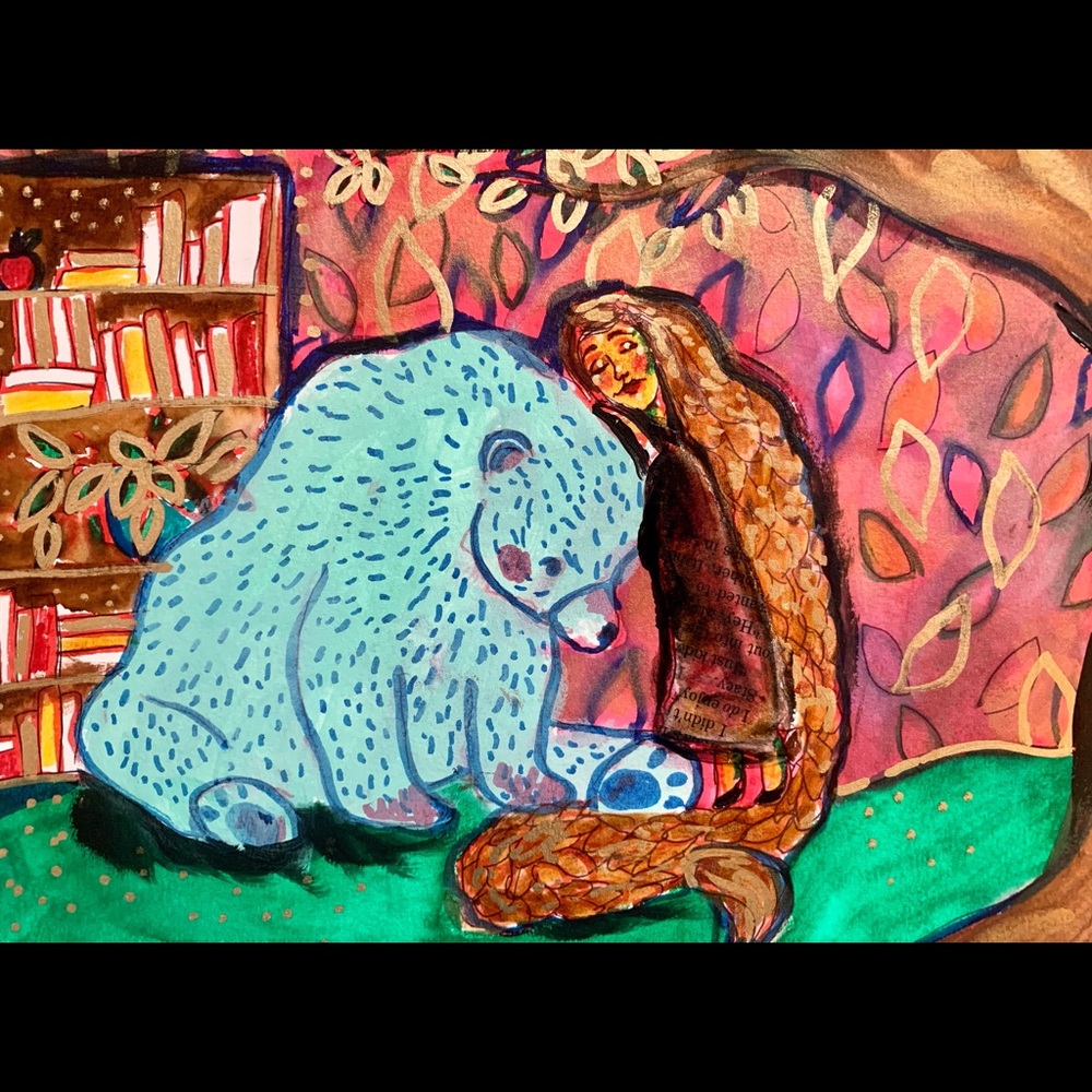 Goldilocks original mixed media art by artofcass